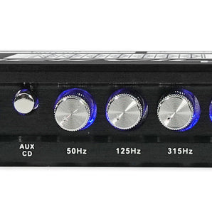 Rockville R7EQ 1/2 Din 7 Band Car Audio Equalizer EQ w/ Front, Rear and Sub Output