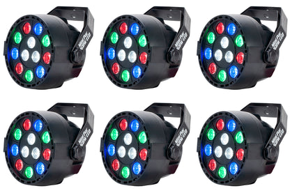 (6) Mini Par RGBW LED DMX Par Wash Lights