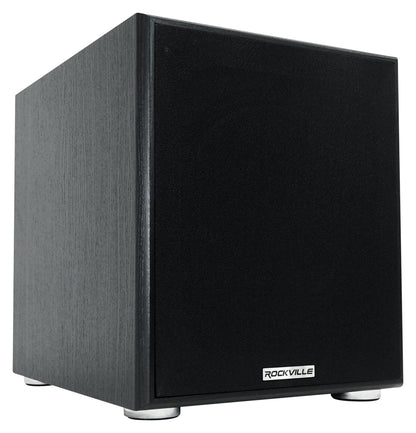 (2) Rockville Rocktower 64B Black Home Tower Speakers+Bluetooth/Wifi Amp+Sub