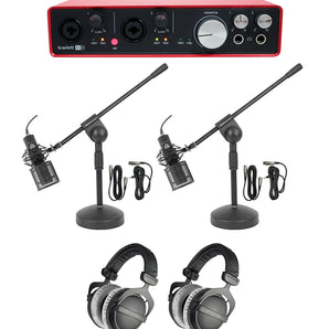 2-Person Podcast Podcasting Bundle Interface+Beyerdynamic DT-770-PRO Headphones