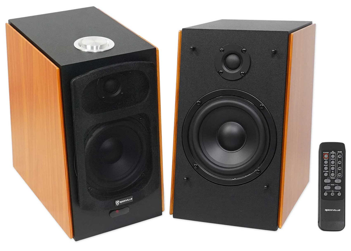 Pair HD5 5" 150w RMS Bluetooth Bookshelf Home Theater Speakers+Stands