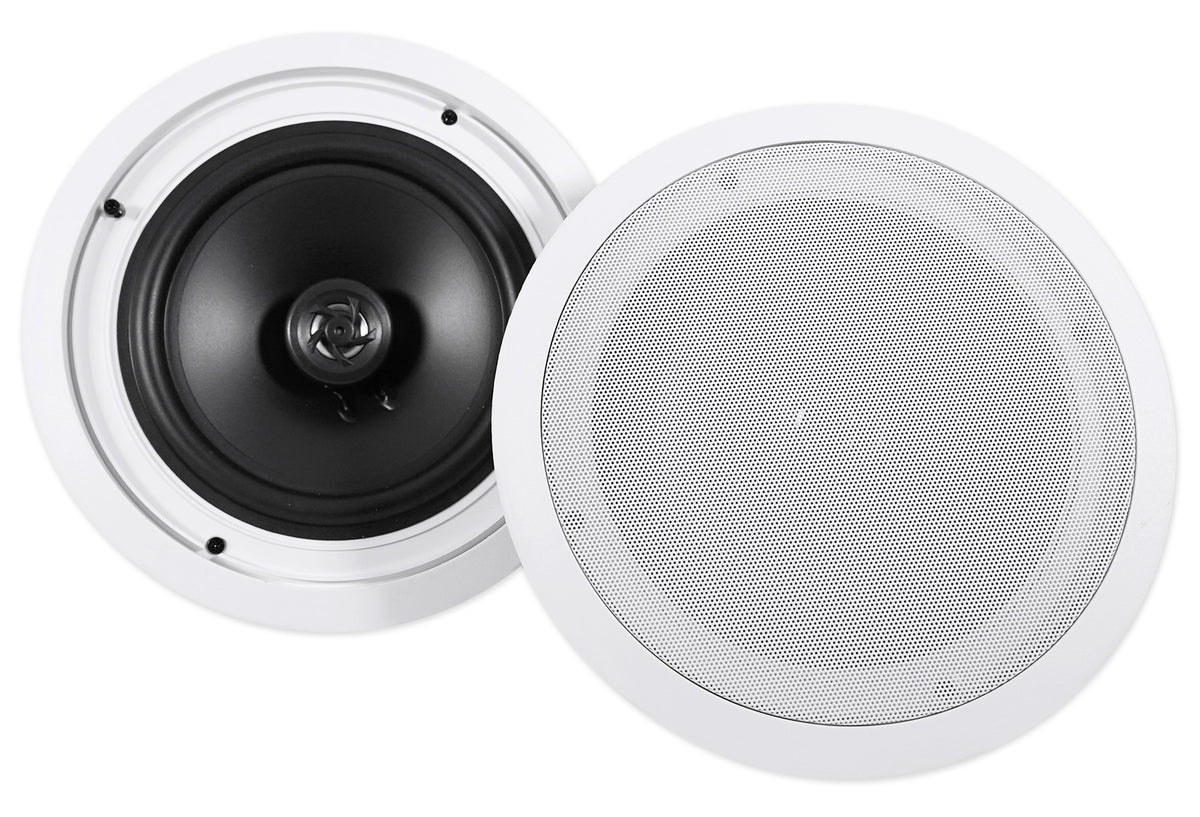 Rock Zone 8 8-Pack + HC85 White In-Ceiling Speakers Bundle