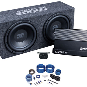 Memphis Audio SE210 10" Car Subwoofer+Amplifier+Sub Box Enclosure+Amp Wire Kit