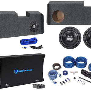 (2) Rockville 10" Subwoofers+Amp+Sub Box For 2019-CURRENT GM CREW CAB+DOUBLE CAB