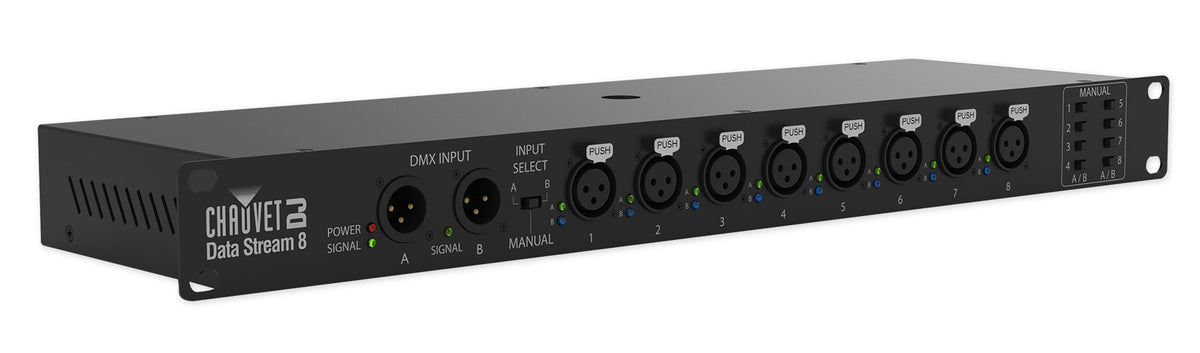 Data Stream 8 DMX Splitter To Distribute+Boost Signals + Backpack