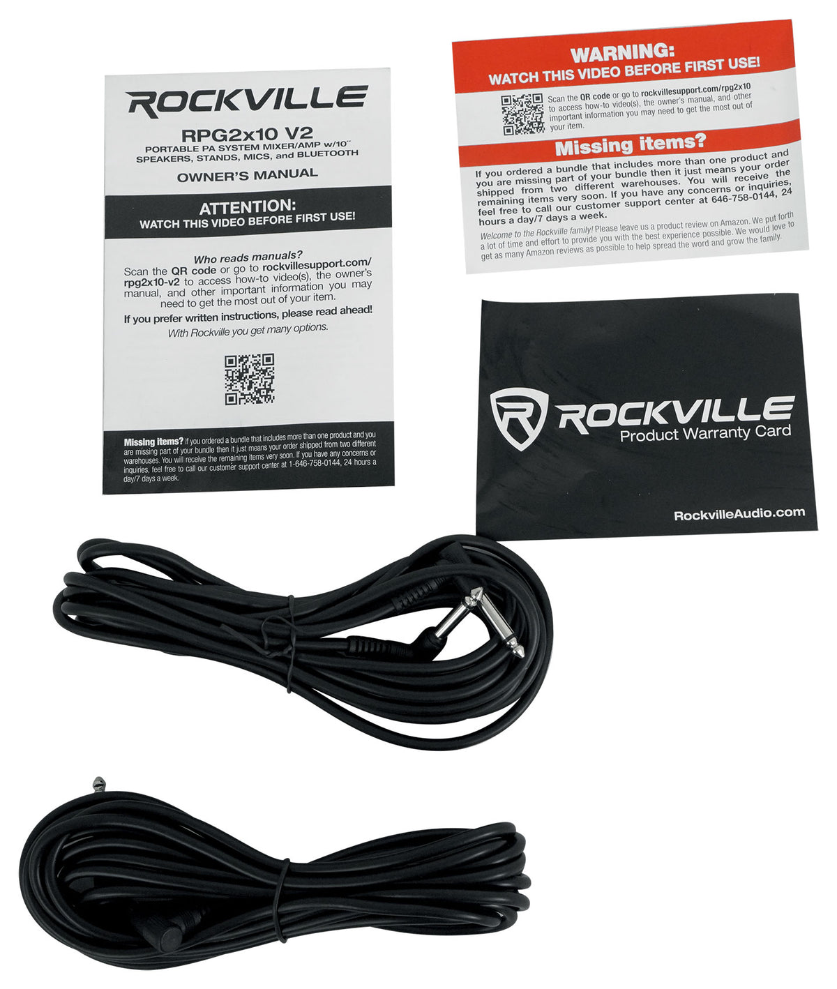 Pair Rockville 10" 800 Watt Passive Pro Audio PA Speakers+2 Stands+2 Metal Mics