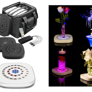 Chauvet Freedom Centerpiece (4) Wireless Floral Table Up-lights+(4) Club Tables