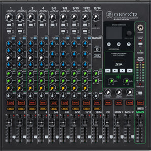 Mackie ONYX12 12-Channel Analog Mixer w/USB/3-Band EQ+Bluetooth+Wireless Mics