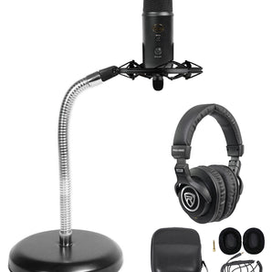 Yeti Blackout Studio Gaming Twitch Game Kit w/ Microphone+Headphones+Gooseneck