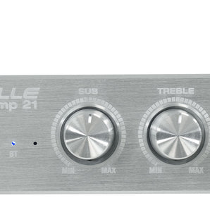 Rockville BLUAMP 21 SILVER 2.1 Channel Bluetooth Home Audio Amplifier Receiver