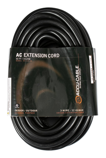 American DJ ADJ EC123-50 50 Foot 12 Gauge AC Extension Cord w/ Edison Plug