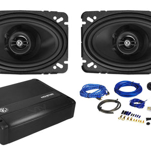 Pair Memphis Audio PRX46 4x6" Car Speakers w/Pivot Tweeters+Amplifier+Amp Kit