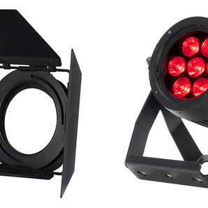 American DJ Encore LP7IP 7 x 20W IP65 RGBL LED DMX Par Can Wash Light+Barn Doors