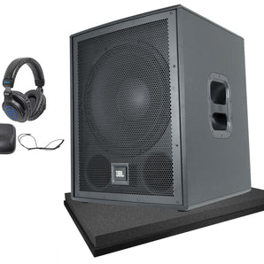 JBL IRX115S 1300w 15" Powered Subwoofer Pro Audio PA Sub+Acoustic Pad+Headphones