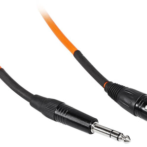 Rockville RCXFB10O 10' Female XLR to 1/4'' TRS Cable Orange, 100% Copper