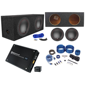 (2) MTX 5510-44 10" 1600w Car Subwoofers+Sealed Sub Box+Mono Amplifier+Amp Kit