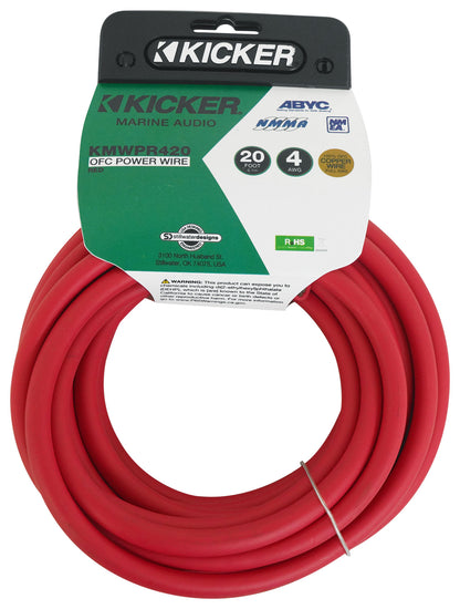KICKER 47KMWPR420 20 ft. 4 AWG Marine Power Wire in Red KMWPR420