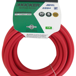 KICKER 47KMWPR420 20 ft. 4 AWG Marine Power Wire in Red KMWPR420