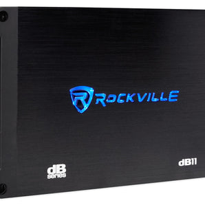 Rockville dB11 1400w Peak/350w RMS Mono 2-Ohm Amplifier Car Amp w/ Bass Remote