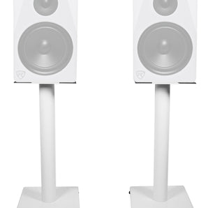 Pair Rockville RS21W 21 inch Steel Bookshelf Speaker/Studio Monitor Stands - White