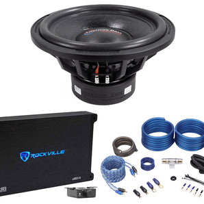 American Bass TNT-1544 3000 Watt 15" Car Audio Subwoofer+Mono Amplifier+Amp Kit