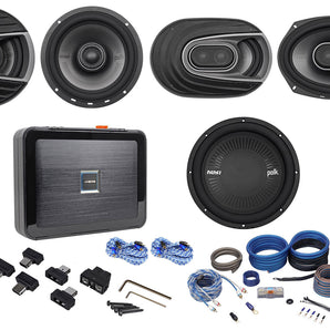 Alpine PDX-V9 900w 5-Channel Amplifier+Polk Audio 6.5" + 6x9" Speakers + 12" Sub