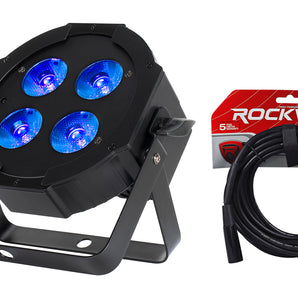 American DJ Eliminator Mega Hex L Par RGBLA+UV LED Wash Light+Remote+DMX Cable