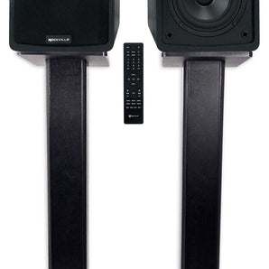 Rockville ELITE-5B 5.25" Powered Bookshelf Speakers Bluetooth/Optical+36" Stands