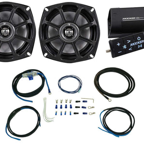 Kicker 10PS5250 5.25” Harley Davidson Motorcycle Speakers+Bluetooth Amp+Remote