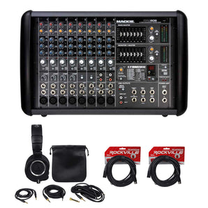 Mackie PPM608 8-Ch 1000w Pro Powered Mixer with 32 Bit FX+Headphones+Cables