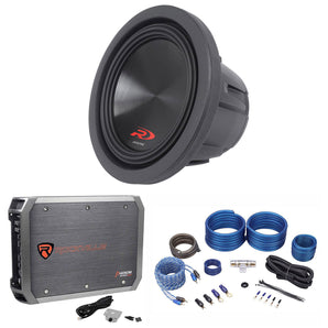 Alpine SWR-8D2 8" 1000 Watt DVC Car Subwoofer Sub+Mono Amplifier+Amp Kit SWR8D2