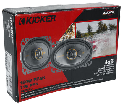 Pair Kicker 51KSC4604 4x6" 75 Watt RMS Car Audio Speakers KSC4604 KSC460