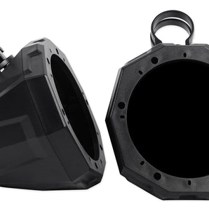 6.5" Roll Cage Tower Speakers for Polaris General+Pod Enclosures+White Grills