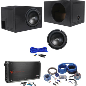 RE Audio XXX12D2 V2 12" 2000W Subwoofer+Vented Enclosure+Mono Amplifier+Amp Kit