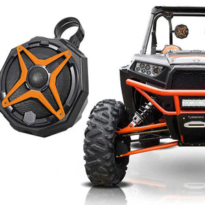 Rear Harness/Crossbar SSV Speakers for 2014-Under Polaris RZR/XP+Orange Grill