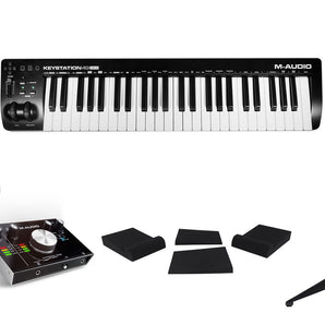 M-Audio Keystation 49 III Keyboard Controller+Mic+Headphones+Interface+Monitors