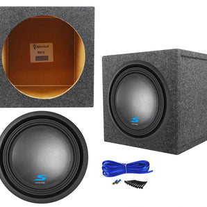 Alpine S-W12D2 12" 1800w Car Audio Subwoofer+Sealed Sub Box Enclosure SW12D2
