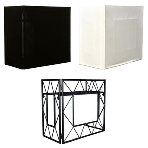 American DJ Pro Event Table 2 MB Foldable DJ Booth Facade+Black+White Scrims