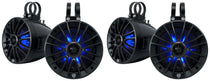 (4) PT65BR 6.5" Powered Bluetooth LED Tower Speakers For ATV/UTV/RZR