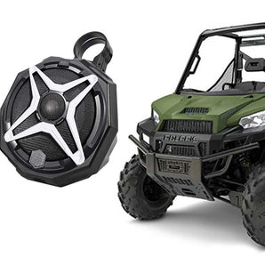 Rear Harness/Crossbar SSV Speakers+White Grill for 2014-Under Polaris Ranger