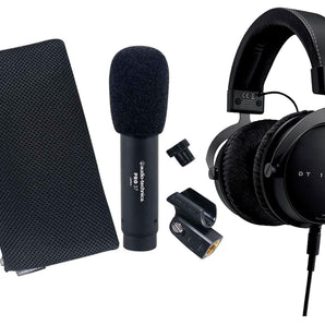 Beyerdynamic DT 1770 Pro 250 Ohm Studio Headphones Bundle with Audio Technica Condenser Mic