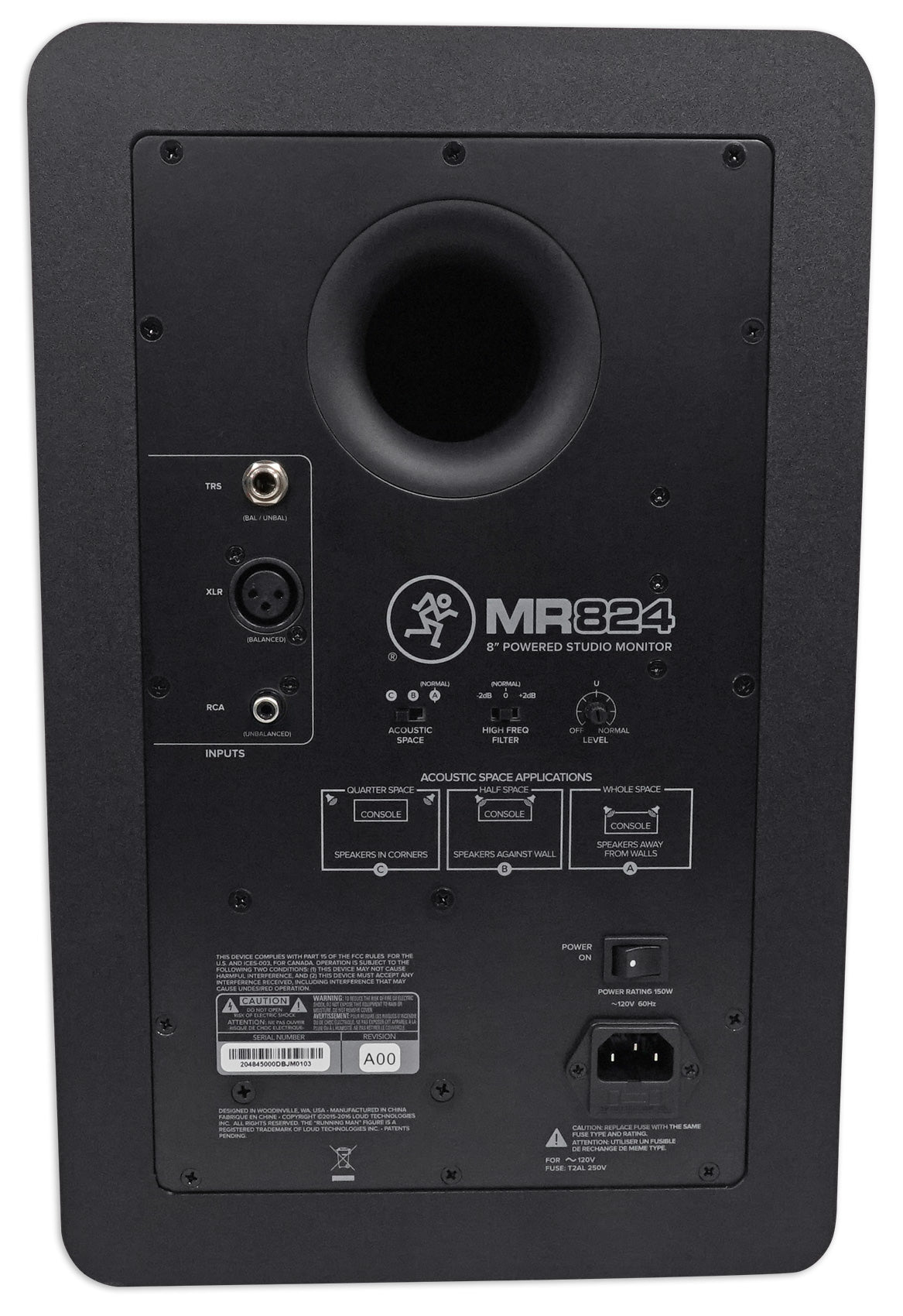 Mackie MR824 8” 85 Watt Powered Active Studio Monitor Class A/B Bi-Amped Speaker