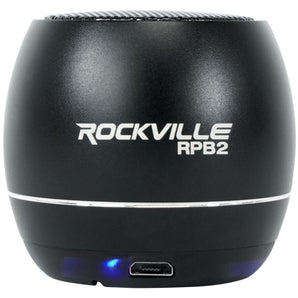 Pair Rockville RPB3-BLACK Handheld Wireless Linking Portable Bluetooth Speakers