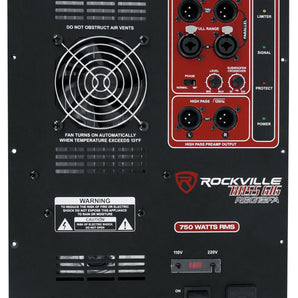 Rockville RBG18FA BOX 2 750w RMS High Powered Subwoofer Amp Plate with Crossover Controls