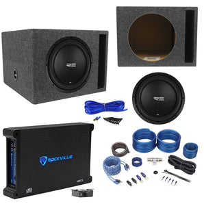 RE Audio SEX12D4 V2 SEXV2 12" 750W Subwoofer+Vented Box+Mono Amplifier+Amp Kit