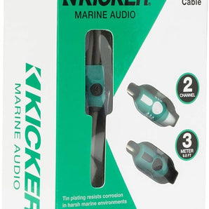 KICKER 47KMI3 KMI3 9.8 ft. 3 Meter Marine 2-Channel OFC RCA Audio Signal Cable