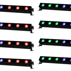 (8) American DJ ADJ UBL6H IP20 6x20 Watt LED RGBAL Wash Light Strip Bars