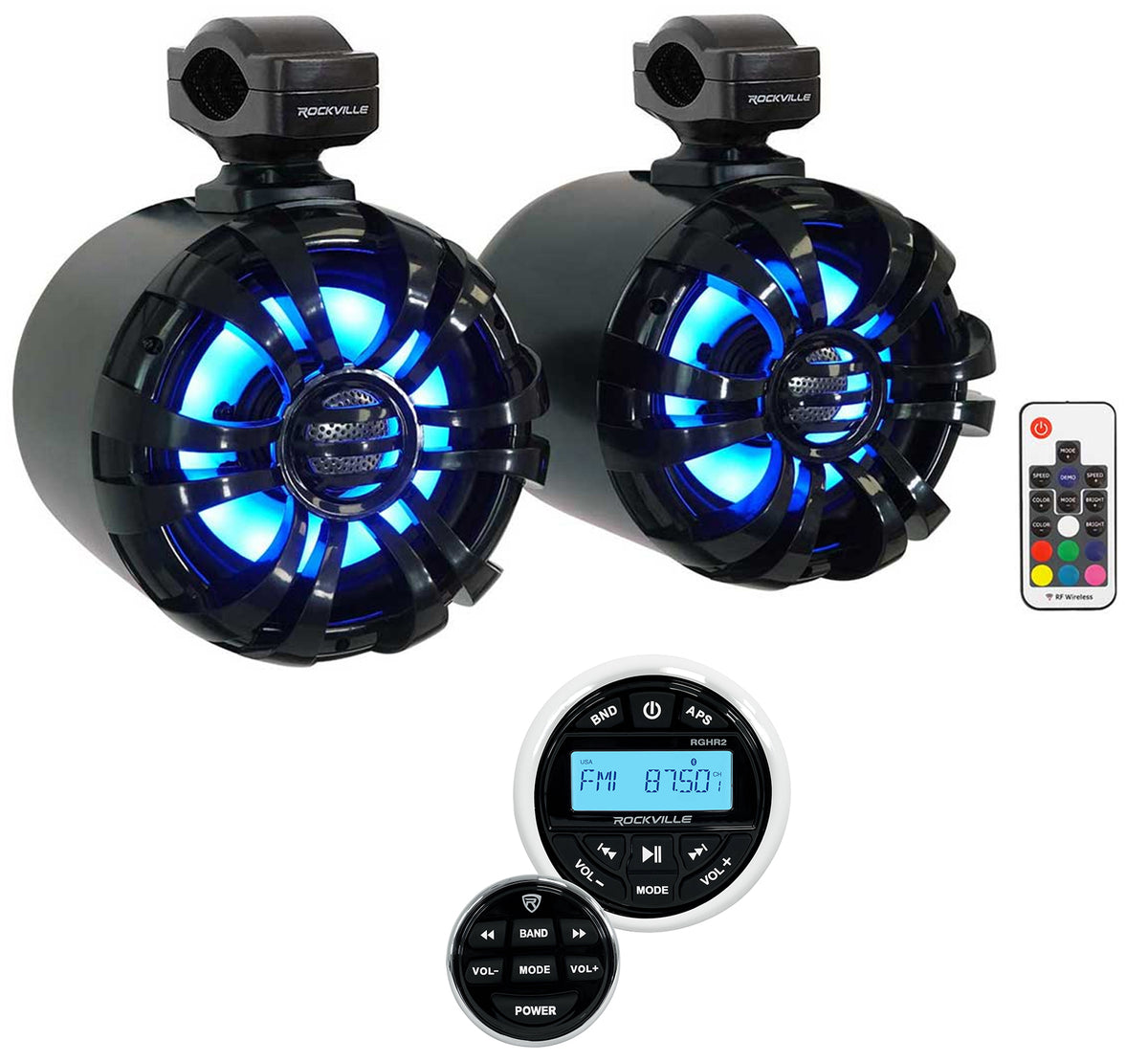 WB65KLED Black 2-Pack + Marine Gauge Receiver Bundle