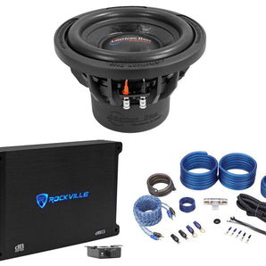 American Bass TNT-1044 1200 Watt 10" Car Audio Subwoofer+Mono Amplifier+Amp Kit