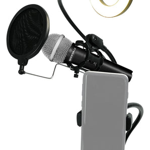 Technical Pro Broadcast Podcast Podcasting LED Selfie Light w/ Mic+Phone Holder